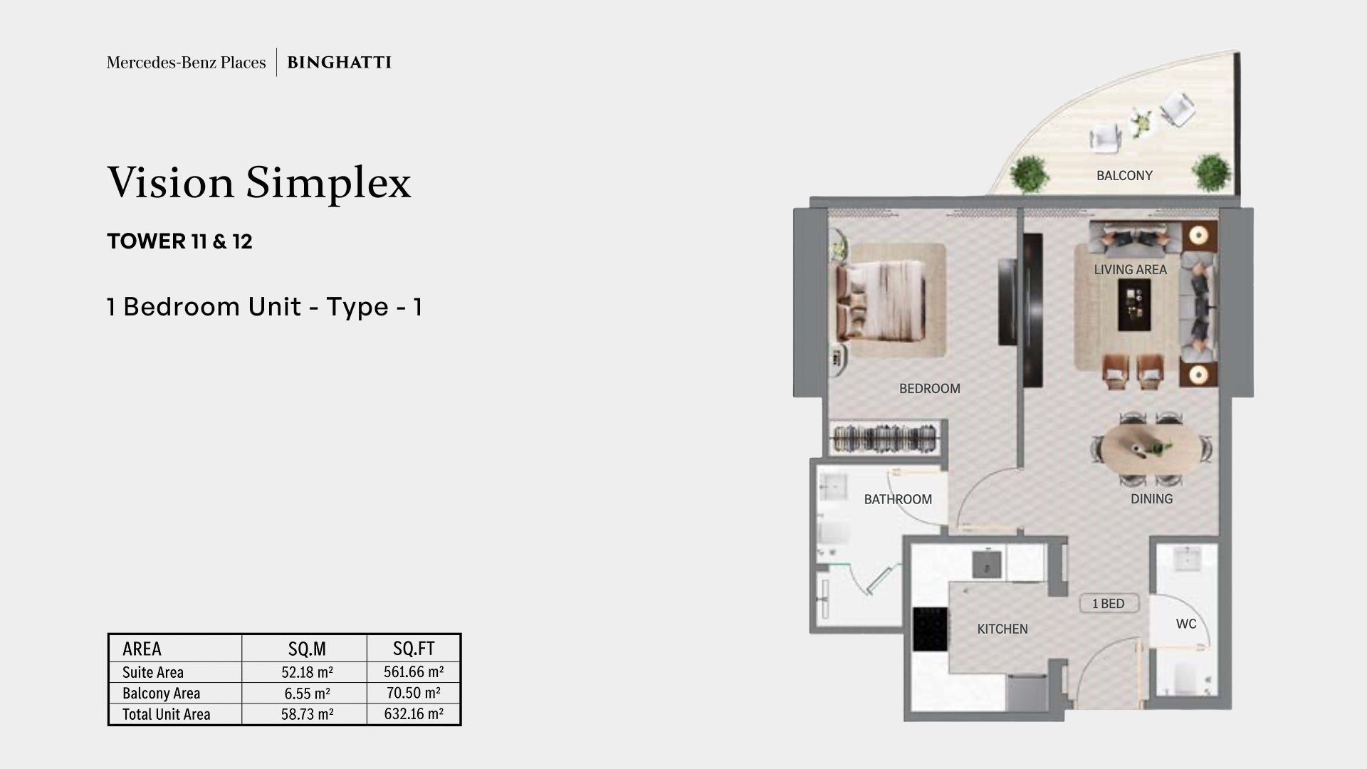 Vision Simplex 1BR plan